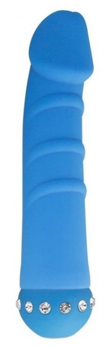 Голубой вибратор SPARKLE SUCCUBI VIBRATING DONG - 14,5 см. - Howells