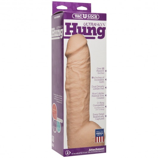 Насадка к трусикам Vac-U-Lock ULTRASKYN Hung - 31,75 см. - Doc Johnson - купить с доставкой в Ростове-на-Дону