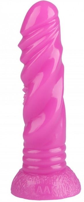 Розовая анальная втулка с рельефом - 21 см. - Джага-Джага