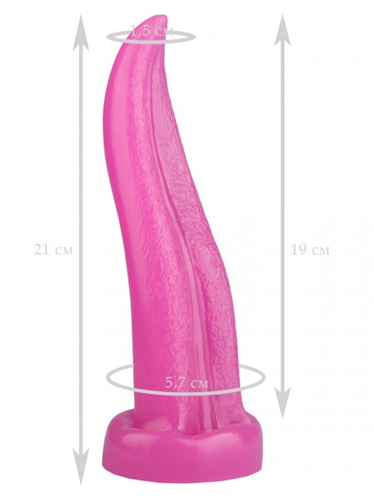 Розовая изогнутая анальная втулка-язык - 21 см. - Джага-Джага
