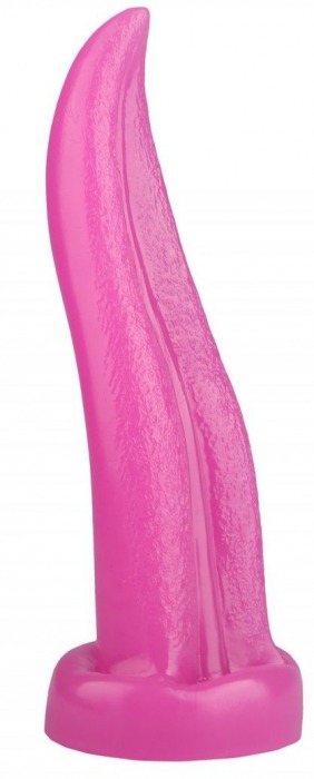 Розовая изогнутая анальная втулка-язык - 21 см. - Джага-Джага
