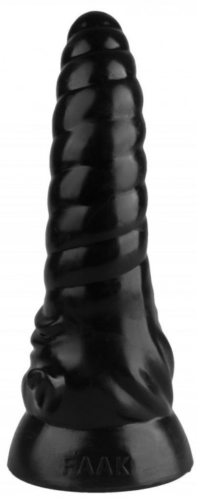 Черная рельефная винтообразная анальная втулка - 20,5 см. - Джага-Джага