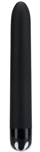 Черный гладкий вибромассажер Aqua Silk - 15,5 см. - Seven Creations