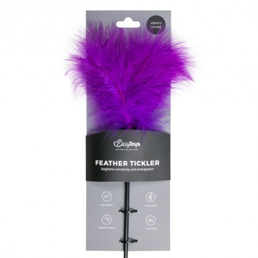 Фиолетовая щекоталка Feather Tickler - 44 см. - EDC - купить с доставкой в Ростове-на-Дону