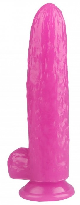 Розовый фаллоимитатор-огурец на присоске - 25 см. - Джага-Джага