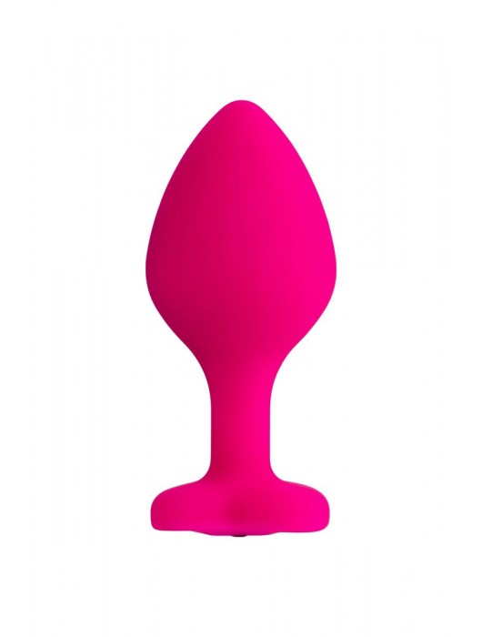 Розовая анальная втулка Diamond Heart с прозрачным кристаллом - 8 см. - ToyFa - купить с доставкой в Ростове-на-Дону