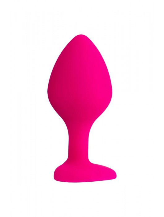 Розовая анальная втулка Diamond Heart с прозрачным кристаллом - 8 см. - ToyFa - купить с доставкой в Ростове-на-Дону