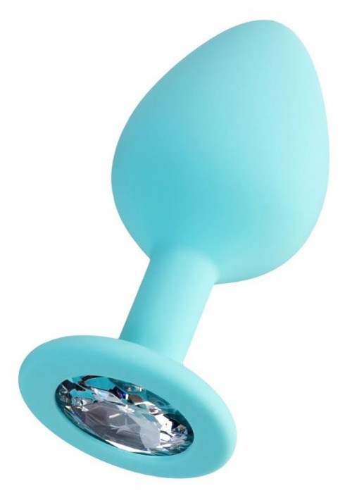 Мятная анальная втулка Brilliant с прозрачным кристаллом - 8 см. - ToyFa - купить с доставкой в Ростове-на-Дону