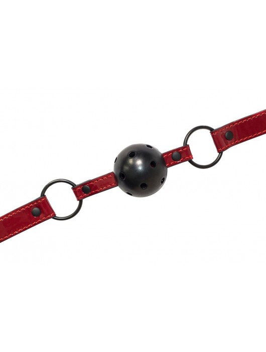 Черно-красный кляп-шарик Love Bite - Lola Games - купить с доставкой в Ростове-на-Дону