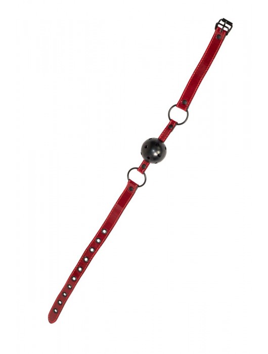 Черно-красный кляп-шарик Love Bite - Lola Games - купить с доставкой в Ростове-на-Дону