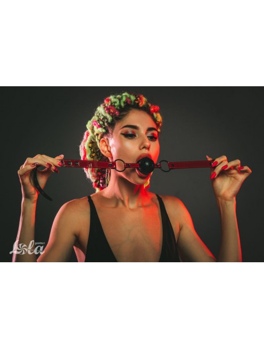 Черно-красный кляп-шарик Love Bite - Lola Games - купить с доставкой в Ростове-на-Дону