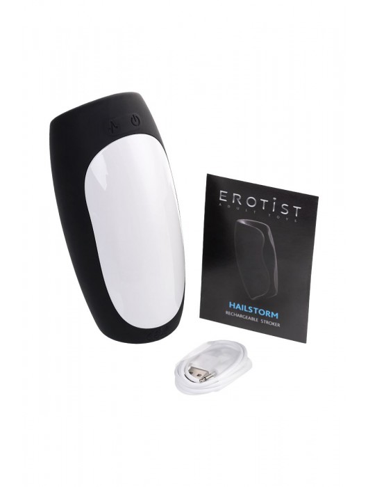 Черно-белый перезаряжаемый мастурбатор Erotist Hailstorm - Erotist Adult Toys - в Ростове-на-Дону купить с доставкой