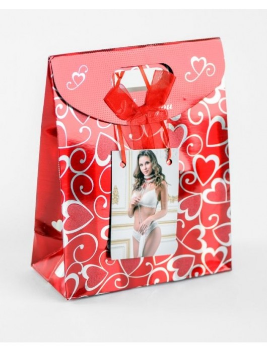 Бело-красный ошейник из натуральной кожи с нежным мехом - БДСМ Арсенал - купить с доставкой в Ростове-на-Дону