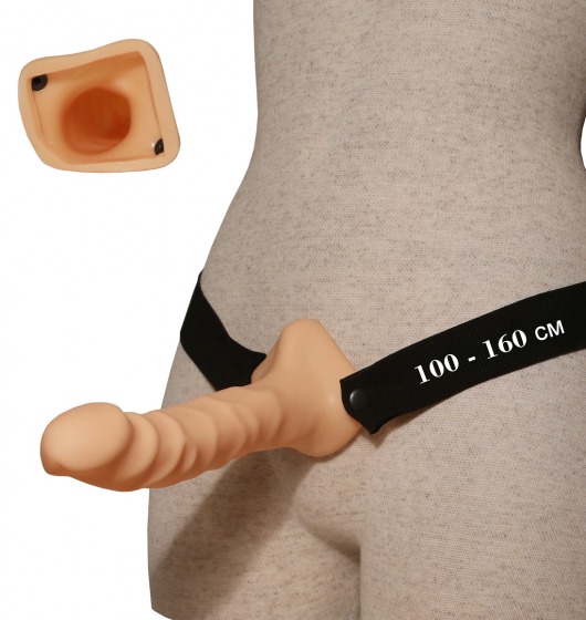 Фаллопротез №17 на резинке размера XXL - 19 см. - Джага-Джага - купить с доставкой в Ростове-на-Дону