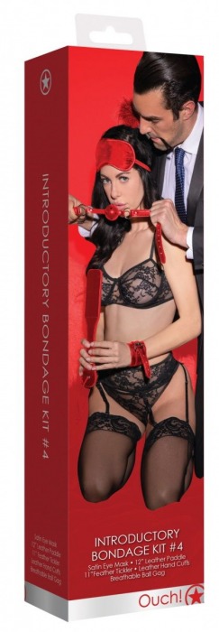 Красный игровой набор БДСМ Introductory Bondage Kit №4 - Shots Media BV - купить с доставкой в Ростове-на-Дону