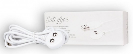Белый магнитный кабель для зарядки Saisfyer USB Charging Cable - Satisfyer - купить с доставкой в Ростове-на-Дону