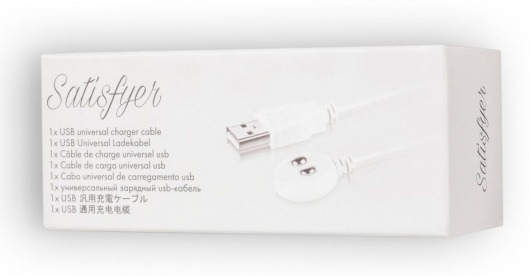 Белый магнитный кабель для зарядки Saisfyer USB Charging Cable - Satisfyer - купить с доставкой в Ростове-на-Дону