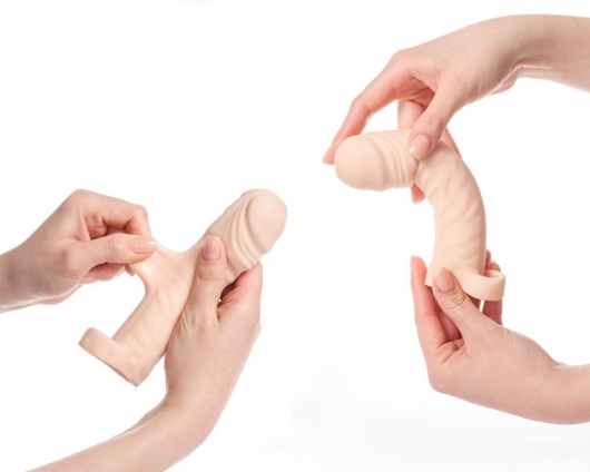 Телесная насадка-удлинитель со вставкой размера S - 16 см. - Sitabella - в Ростове-на-Дону купить с доставкой