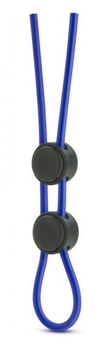 Синее двойное эрекционное лассо Silicone Double Loop Cock Ring - Blush Novelties - в Ростове-на-Дону купить с доставкой