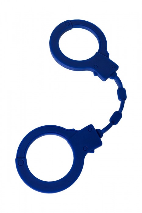 Синие силиконовые наручники  Штучки-дрючки - Штучки-дрючки - купить с доставкой в Ростове-на-Дону