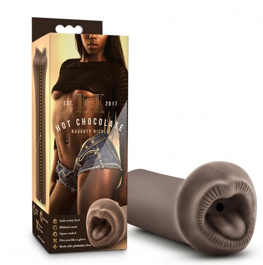 Коричневый мастурбатор-ротик Naughty Nicole - Blush Novelties - в Ростове-на-Дону купить с доставкой