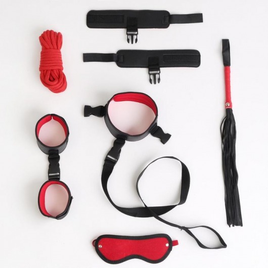Черно-красный эротический набор из 7 предметов - Сима-Ленд - купить с доставкой в Ростове-на-Дону