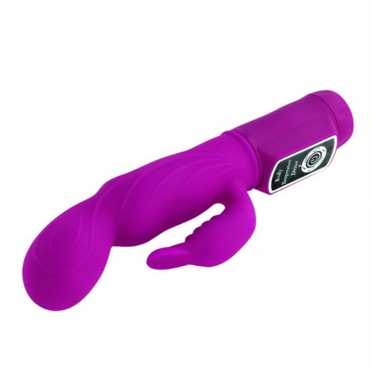Лиловый вибратор с клиторальной стимуляцией Body Touch - 22,5 см. - Baile