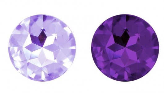 Набор из 2 золотистых анальных пробок с фиолетовыми кристаллами Booty Plug Original Luxury Set - Rianne S - купить с доставкой в Ростове-на-Дону