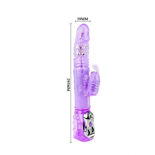 Фиолетовый ротатор Mariposa Tulip с возвратно-поступательным движением - 29,5 см. - Baile