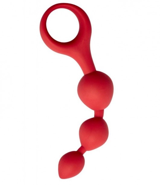 Красная анальная цепочка Anal Chain с ручкой-кольцом - Vandersex