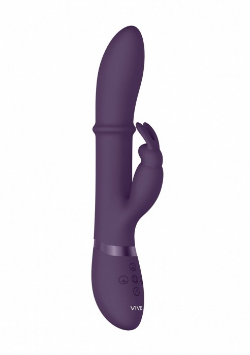 Фиолетовый вибратор-кролик Halo со стимулирующим кольцом - 24,5 см. - Shots Media BV