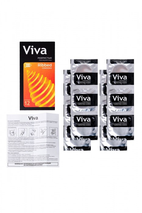 Ребристые презервативы VIVA Ribbed - 12 шт. - VIZIT - купить с доставкой в Ростове-на-Дону