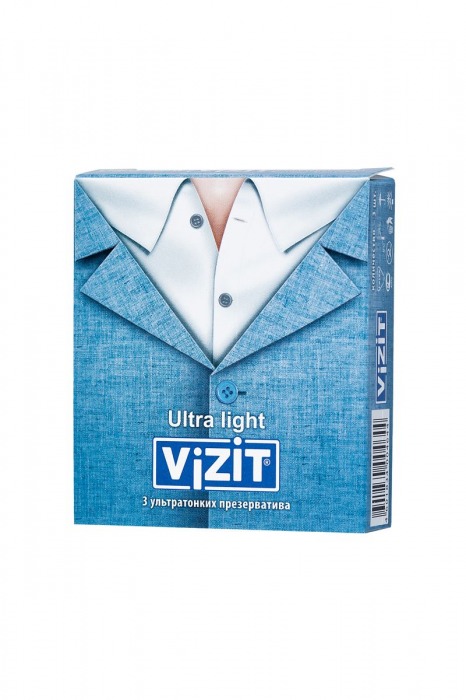 Ультратонкие презервативы VIZIT Ultra light - 3 шт. - VIZIT - купить с доставкой в Ростове-на-Дону