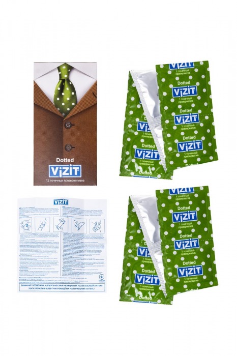 Презервативы с точечками VIZIT Dotted - 12 шт. - VIZIT - купить с доставкой в Ростове-на-Дону