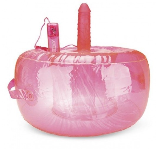 Розовая надувная подушка для секса в вибратором - Lux Fetish - купить с доставкой в Ростове-на-Дону