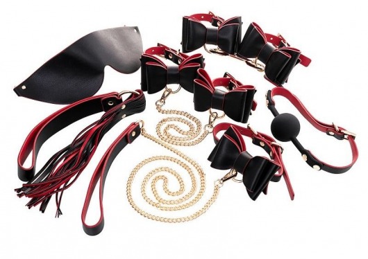 Черно-красный бондажный набор Bow-tie - ToyFa - купить с доставкой в Ростове-на-Дону
