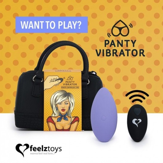 Фиолетовый вибромассажер в трусики с пультом ДУ Panty Vibe Remote Controlled Vibrator - FeelzToys