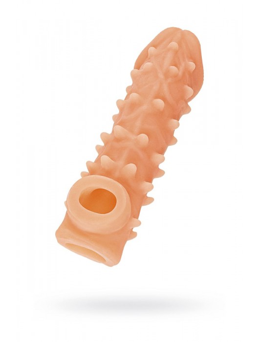 Телесная закрытая насадка с пупырышками Cock Sleeve Size S - 13,8 см. - KOKOS - в Ростове-на-Дону купить с доставкой