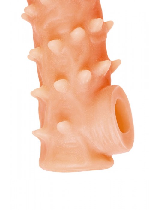 Телесная закрытая насадка с пупырышками Cock Sleeve Size S - 13,8 см. - KOKOS - в Ростове-на-Дону купить с доставкой