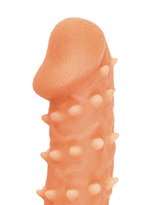 Телесная закрытая насадка с пупырышками Cock Sleeve Size L - 17,6 см. - KOKOS - в Ростове-на-Дону купить с доставкой