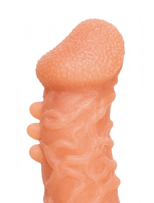 Телесная закрытая насадка с шершавой головкой Cock Sleeve Size S - 13,8 см. - KOKOS - в Ростове-на-Дону купить с доставкой