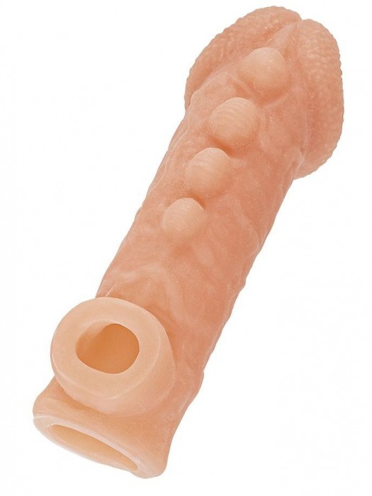 Телесная закрытая насадка с шишечками Cock Sleeve Size S - 13,8 см. - KOKOS - в Ростове-на-Дону купить с доставкой