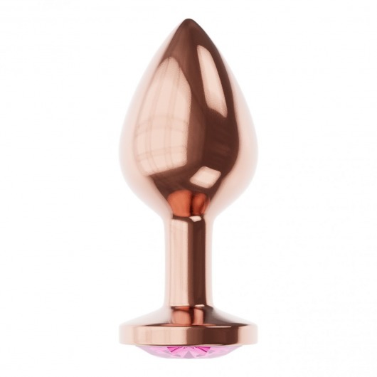 Пробка цвета розового золота с лиловым кристаллом Diamond Quartz Shine S - 7,2 см. - Lola Games - купить с доставкой в Ростове-на-Дону