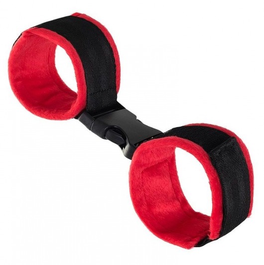 Красно-черные велюровые оковы Anonymo - ToyFa - купить с доставкой в Ростове-на-Дону
