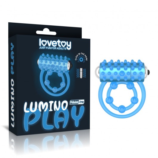 Голубое, светящееся в темноте виброкольцо Lumino Play Vibrating Penis Ring - Lovetoy - в Ростове-на-Дону купить с доставкой