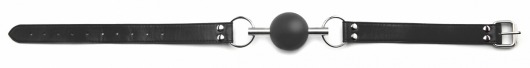 Кляп-шар на чёрных ремешках Solid Ball Gag - Shots Media BV - купить с доставкой в Ростове-на-Дону