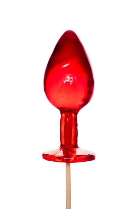 Красный леденец в форме малой анальной пробки со вкусом виски - Sosuчki - купить с доставкой в Ростове-на-Дону