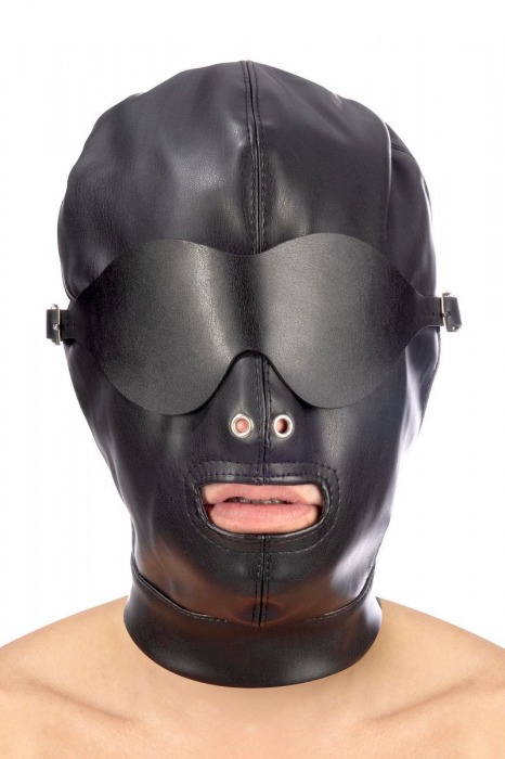 Маска-шлем с отверстием для рта и съемными шорами - Fetish Tentation - купить с доставкой в Ростове-на-Дону