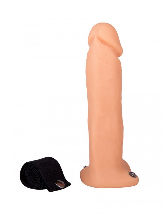 Страпон с полостью на резинке - 18,5 см. - Джага-Джага - купить с доставкой в Ростове-на-Дону