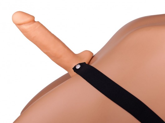 Страпон с полостью на резинке - 18,5 см. - Джага-Джага - купить с доставкой в Ростове-на-Дону